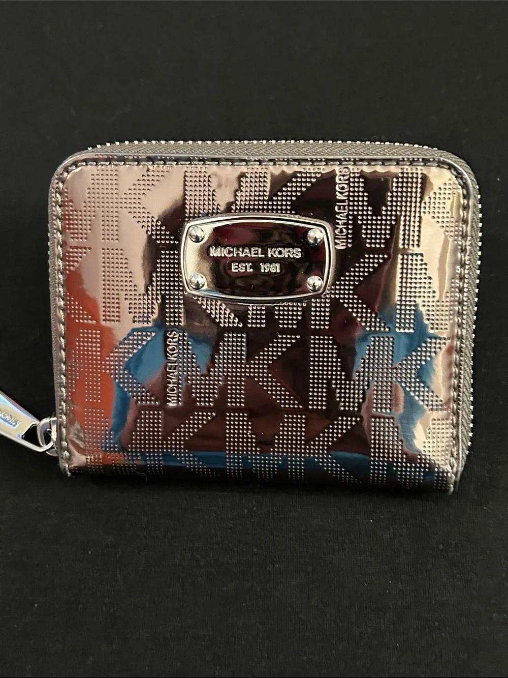 Michael Kors Metallic Rose Wallet with Embossed MK Pattern